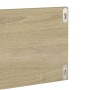 Estante de pared 2 uds contrachapado blanco roble 80x11,5x18 cm