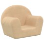 Sofá infantil de felpa suave color crema