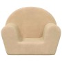 Sofá infantil de felpa suave color crema