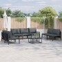 Conjunto de sofá de jardín 8 pcs Antracita Acero