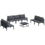 Conjunto de sofá de jardín 8 pcs Antracita Acero