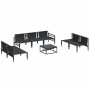 Conjunto de sofá de jardín 8 pcs Antracita Acero