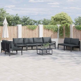 Conjunto de sofá de jardín 8 pcs Antracita Acero