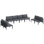 Conjunto de sofá de jardín 8 pcs Antracita Acero