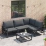 Conjunto de sofá de jardín 4 pcs Antracita Acero