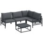Conjunto de sofá de jardín 6 pcs Antracita Acero
