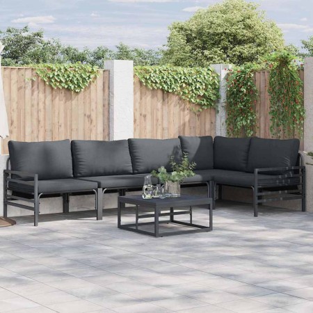 Conjunto de sofá de jardín 5 pcs Antracita Acero