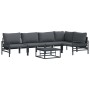 Conjunto de sofá de jardín 6 pcs Antracita Acero