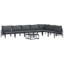 Conjunto de sofá de jardín 8 pcs Antracita Acero