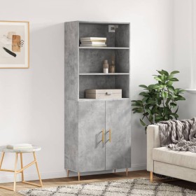 Concrete gray plywood tall sideboard 69.5x34x180 cm by vidaXL, Sideboards - Ref: Foro24-3189241, Price: 118,54 €, Discount: %