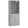 Aparador alto madera contrachapada gris hormigón 69,5x34x180 cm de vidaXL, Aparadores - Ref: Foro24-3189241, Precio: 118,41 €...