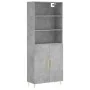 Concrete gray plywood tall sideboard 69.5x34x180 cm by vidaXL, Sideboards - Ref: Foro24-3189241, Price: 115,35 €, Discount: %