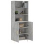 Aparador alto madera contrachapada gris hormigón 69,5x34x180 cm de vidaXL, Aparadores - Ref: Foro24-3189241, Precio: 118,41 €...