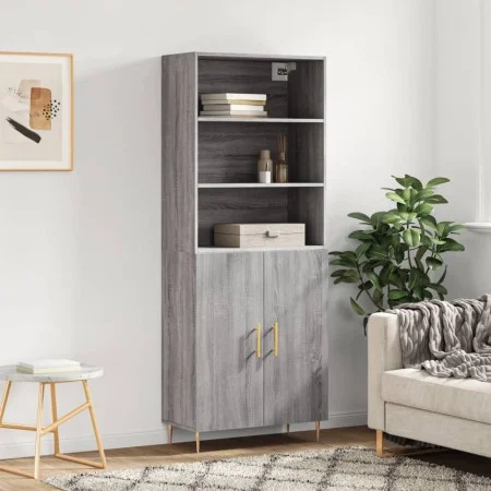 Hohes Sideboard aus sonomagrauem Sperrholz, 69,5 x 34 x 180 cm von vidaXL, Sideboards - Ref: Foro24-3189243, Preis: 130,34 €,...