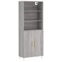 Aparador alto madera contrachapada gris sonoma 69,5x34x180 cm de vidaXL, Aparadores - Ref: Foro24-3189243, Precio: 138,45 €, ...