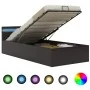 Cama canapé hidráulica con LED cuero sintético gris 100x200 cm de vidaXL, Camas y somieres - Ref: Foro24-285553, Precio: 273,...