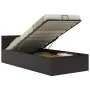 Hydraulic canapé bed with LED gray synthetic leather 100x200 cm by vidaXL, Beds and slatted bases - Ref: Foro24-285553, Price...