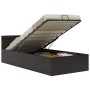 Hydraulic canapé bed with LED gray synthetic leather 100x200 cm by vidaXL, Beds and slatted bases - Ref: Foro24-285553, Price...