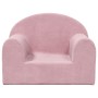 Sofá para niños felpa suave rosa