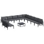 Conjunto de sofá de jardín 12 pcs Antracita Acero