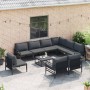 Conjunto de sofá de jardín 9 pcs Antracita Acero