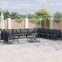 Conjunto de sofá de jardín 10 pcs Antracita Acero