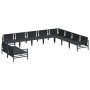 Conjunto de sofá de jardín 10 pcs Antracita Acero