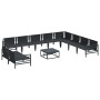 Conjunto de sofá de jardín 11 pcs Antracita Acero