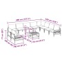 Conjunto de sofá de jardín 11 pcs Antracita Acero