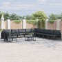 Conjunto de sofá de jardín 11 pcs Antracita Acero