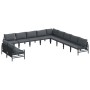 Conjunto de sofá de jardín 11 pcs Antracita Acero