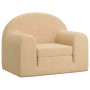 Sofá cama infantil de felpa suave color crema
