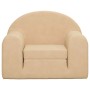 Sofá cama infantil de felpa suave color crema
