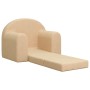 Sofá cama infantil de felpa suave color crema