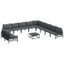 Conjunto de sofá de jardín 12 pcs Antracita Acero