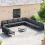 Conjunto de sofá de jardín 12 pcs Antracita Acero