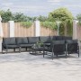 Conjunto de sofá de jardín 8 pcs Antracita Acero