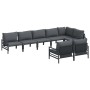 Conjunto de sofá de jardín 8 pcs Antracita Acero