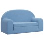 Sofá cama de niños 2 plazas felpa suave azul