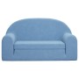Sofá cama de niños 2 plazas felpa suave azul