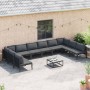 Conjunto de sofá de jardín 10 pcs Antracita Acero