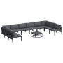 Conjunto de sofá de jardín 11 pcs Antracita Acero