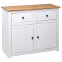 Aparador de madera maciza pino estilo Panamá blanco 93x40x80 cm by vidaXL, Sideboards - Ref: Foro24-282699, Price: 226,84 €, ...