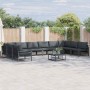 Conjunto de sofá de jardín 10 pcs Antracita Acero