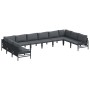 Conjunto de sofá de jardín 10 pcs Antracita Acero