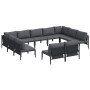 Conjunto de sofá de jardín 11 pcs Antracita Acero