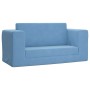 Sofá cama de niños 2 plazas felpa suave azul