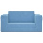 Sofá cama de niños 2 plazas felpa suave azul