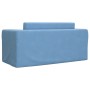 Sofá cama de niños 2 plazas felpa suave azul