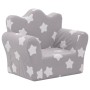 Sofá para niños felpa suave gris claro con estrellas
